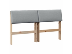 Maison Exclusive - Cabecero Tapizado Gris Claro 135 Cm Madera De Pino Macizo