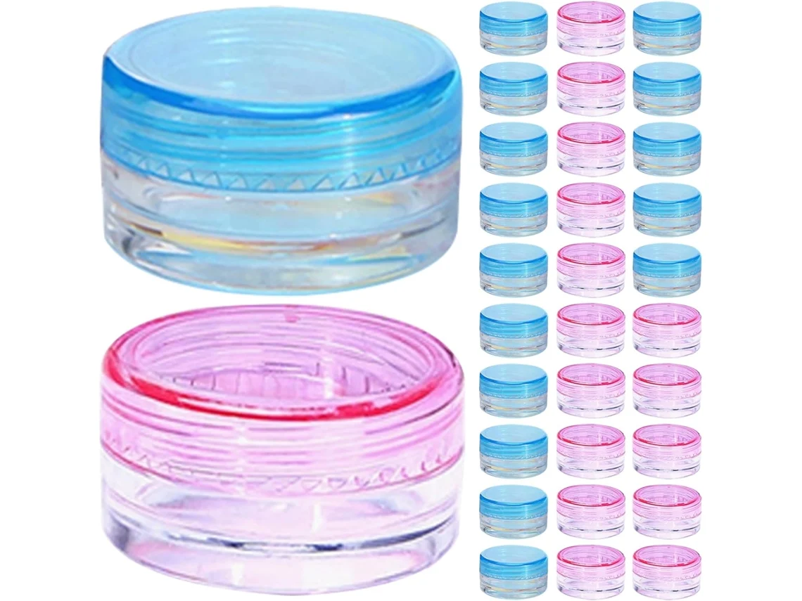 Lot De 100 Pots D'échantillons Cosmétiques 5g Con Cuellovercles, Plastique Transparent