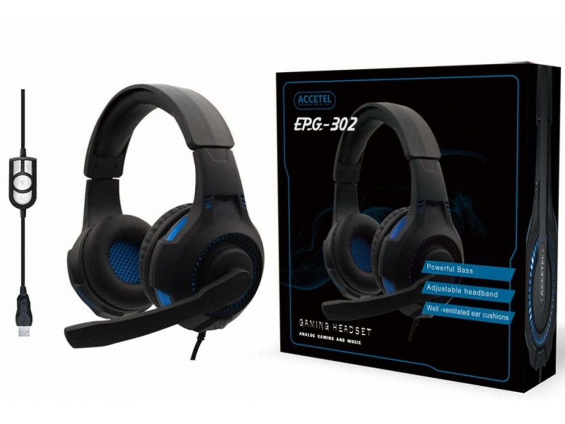 Auriculares con Cables ACCETEL EPG-302 (On Ear - Micrófono - Negro)