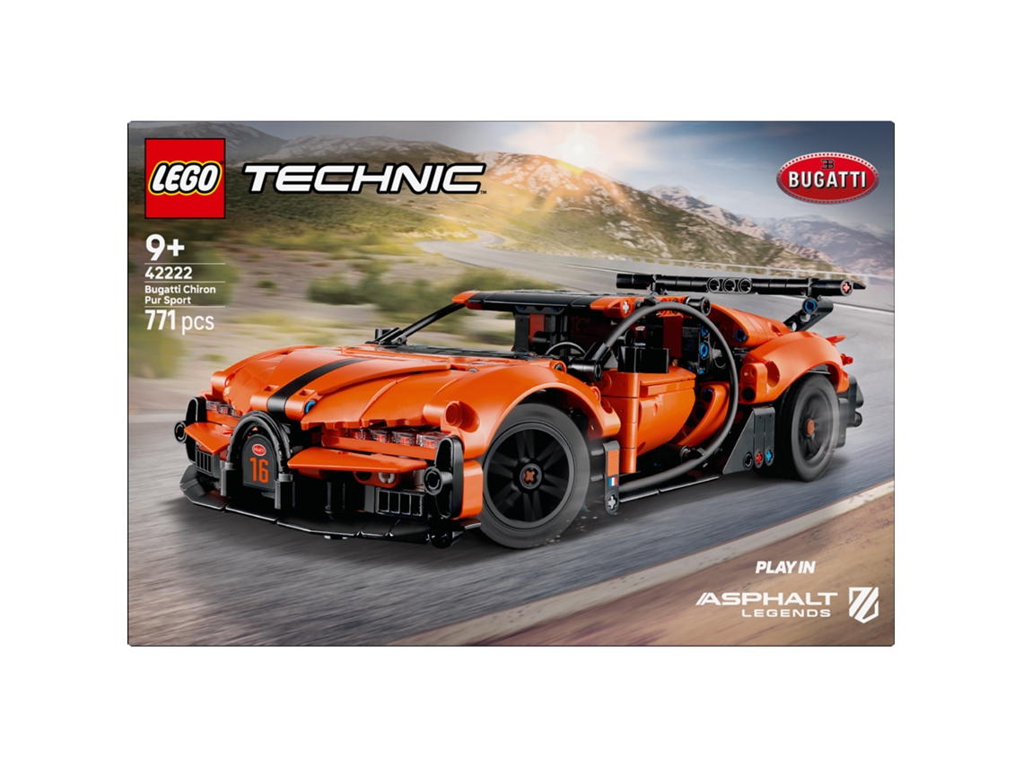 Lego® 42222 Technic Hipercoche Bugatti Chiron – Motor W16, Dirección Y Puertas 9+