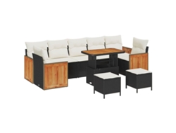 Maison Exclusive - Conjunto De Sofás De Jardín Con Cojín 13 Pcs Negro Y Crema