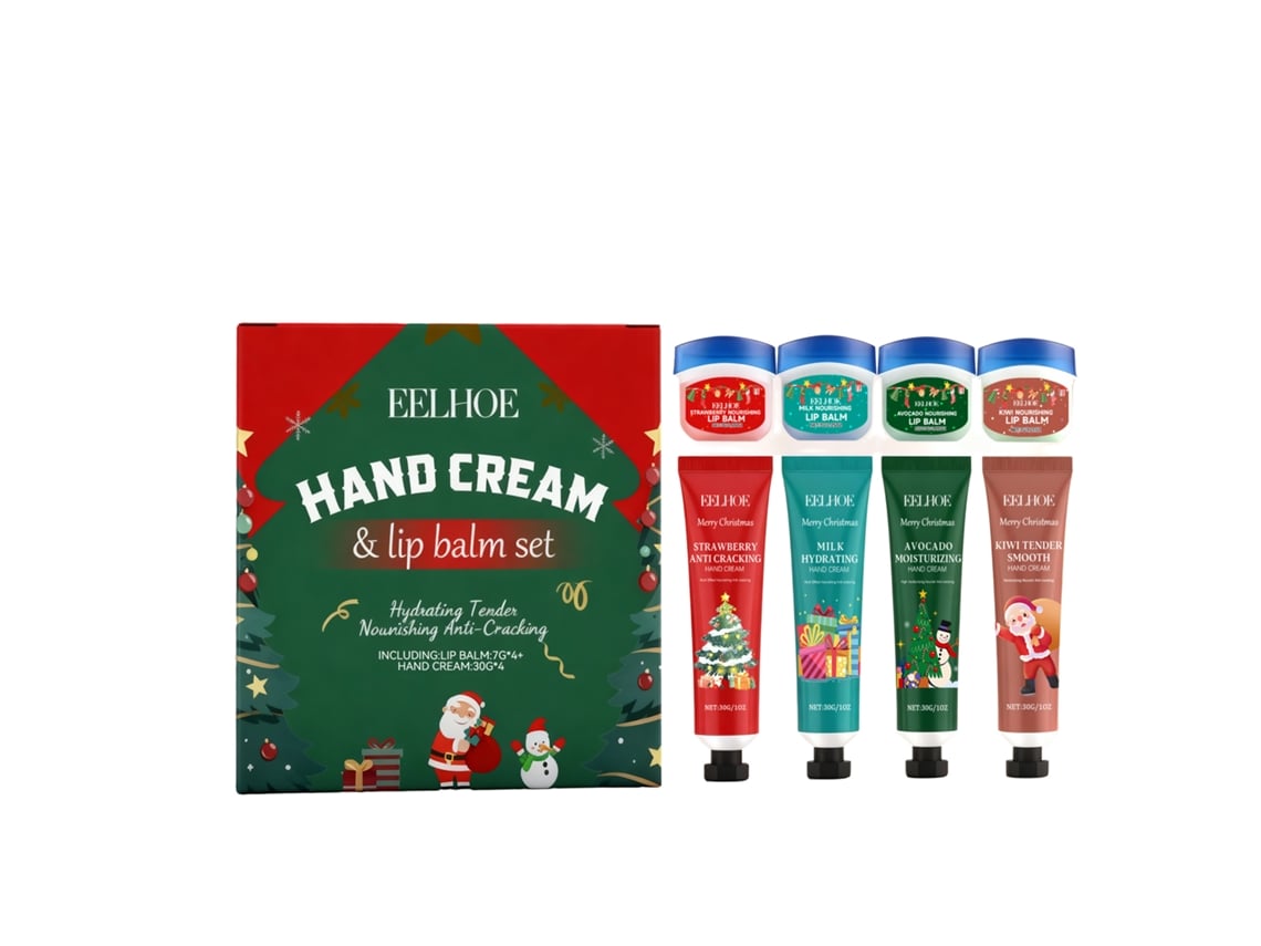 Kit de crema de manos y bálsamo labial navideño de Worten