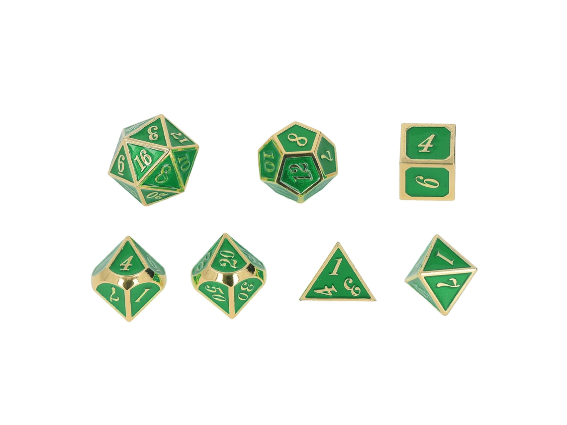 7pcs Dados Metálicos De Liga De Zinco Polyédricos Portáteis Para Jogos De Mesa