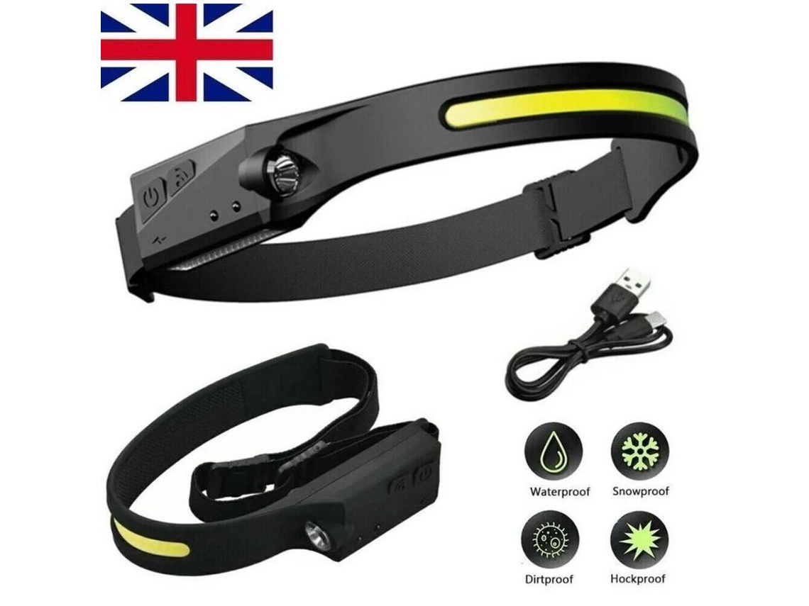 Linterna Frontal Led Recargable Cob Xpg Impermeable Ipx4 350-600lm 10w Batería Integrada Usb