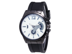 Reloj De Cuarzo Unisex Para Pareja Con Correa De Silicona Dial Blanco Y Negro Zhoulianfa