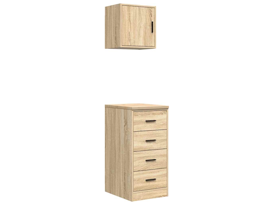 Juego de gabinetes de garaje de 2 piezas fabricado en madera de roble Sonoma, EXCLUSIVO DE MAISON