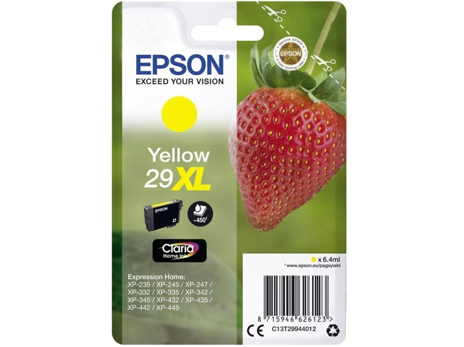 Cartucho de tinta original EPSON, 29, Fresa 6,4 ml , Amarillo, XL, C13T29944012, T2994