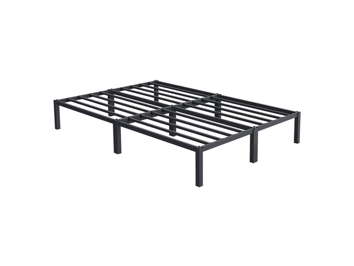 Cama de Metal de Estructura Revestida ML-DESIGN Acero Negro (140x200cm)