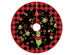 Falda para árbol de Navidad de 122 cm – Decoración navideña con collar para árbol de Navidad estilo casa de campo con acabado suave (estilo H)