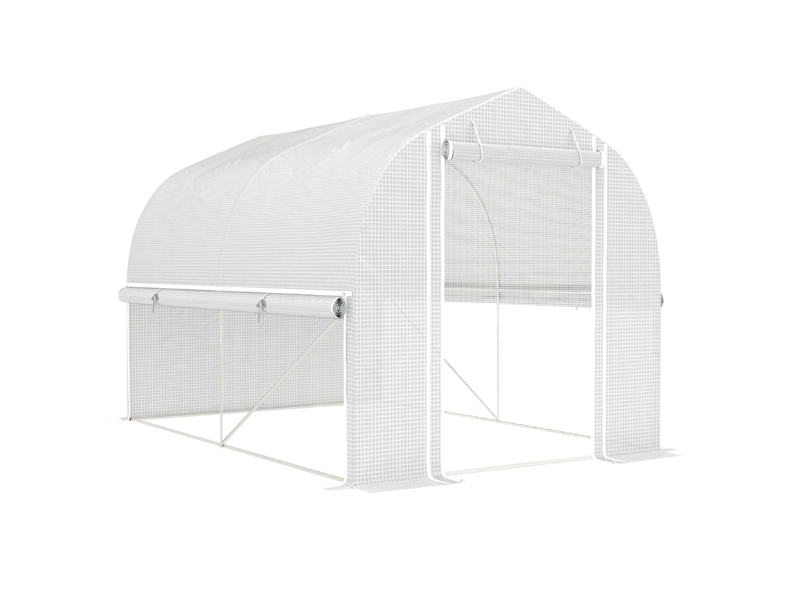 Invernadero 3x2x2 M,invernadero Lámina Con 4 Ventanas Y Puerta,paredes Laterales Enrollables,túnel Lámina Resistente A Los Rayos Uv,casa Para ...
