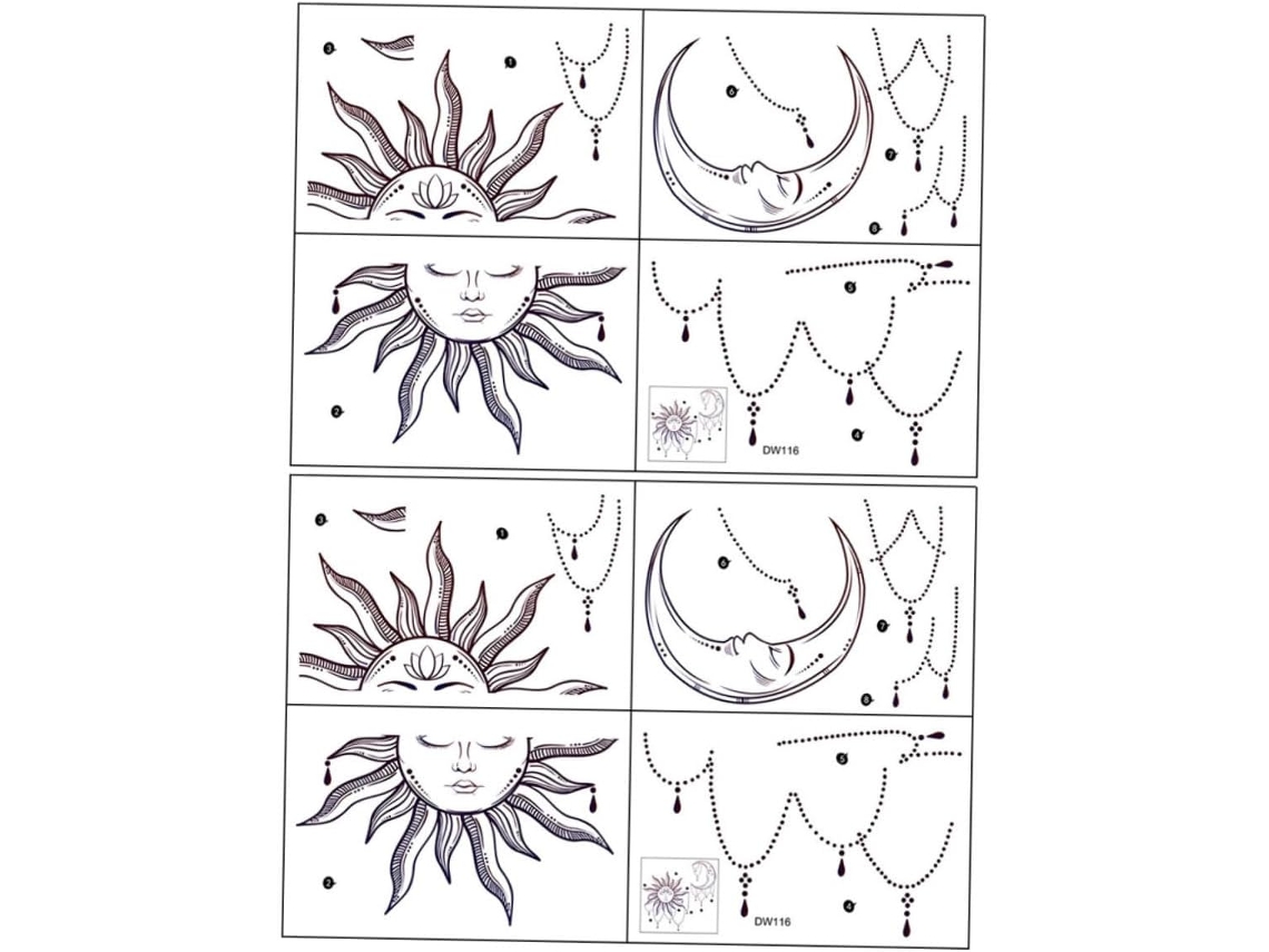 Kit De Pegatinas De Pared Abstractas De Sol Y Luna - Adhesivos Decorativos Removibles Para Y -