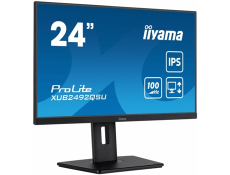 Monitor IIYAMA XUB2492QSU-B1 (Negro - Flicker free - 23,8" - Wide Quad HD - 1 ms)