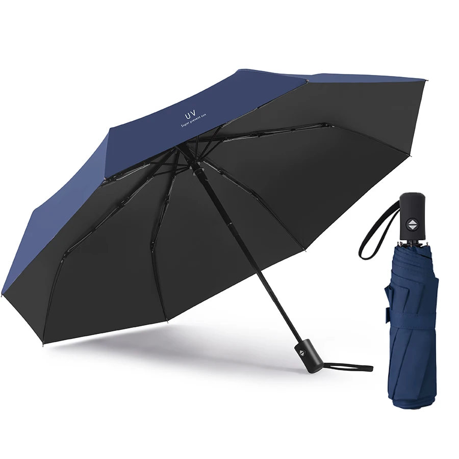 (azul, 8k) Guarda-chuva De Viagem Grande E Elegante, Resistente Ao Vento E À Água, Com Proteção Uv Upf50+