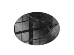 Tapa De Mesa Redondo Espelharte (100 Cm - Patrón De Mármol Con Vetas - Negro)