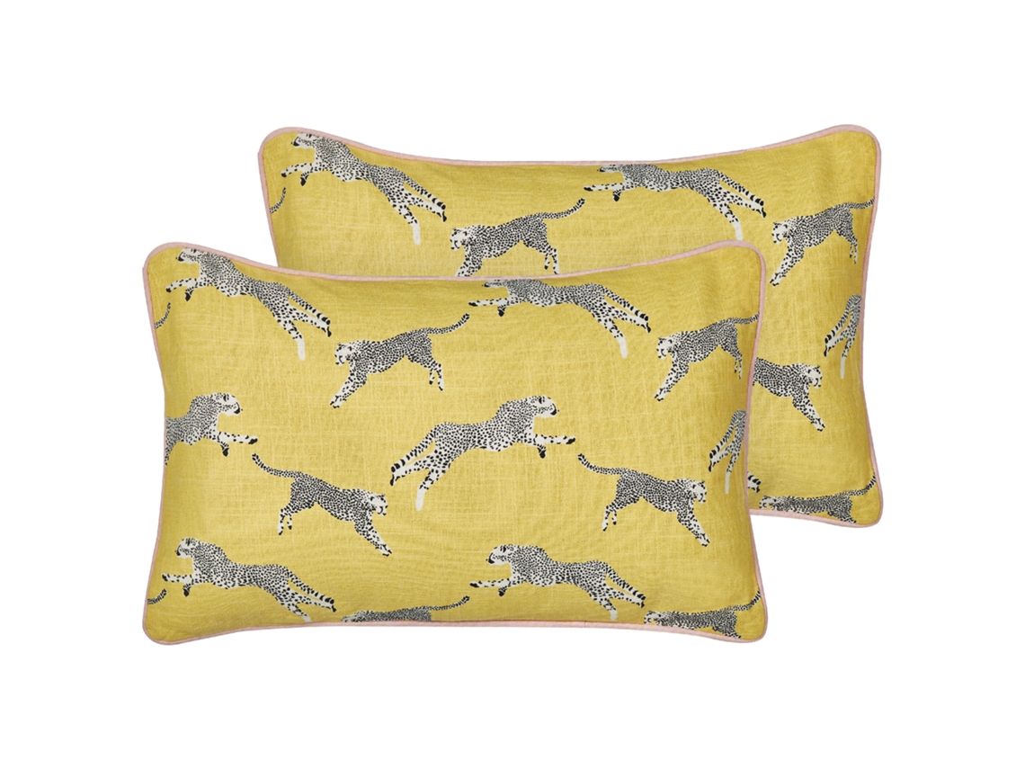 Cojines decorativos BELIANI Arales de Algodón Amarillo 30x50x10