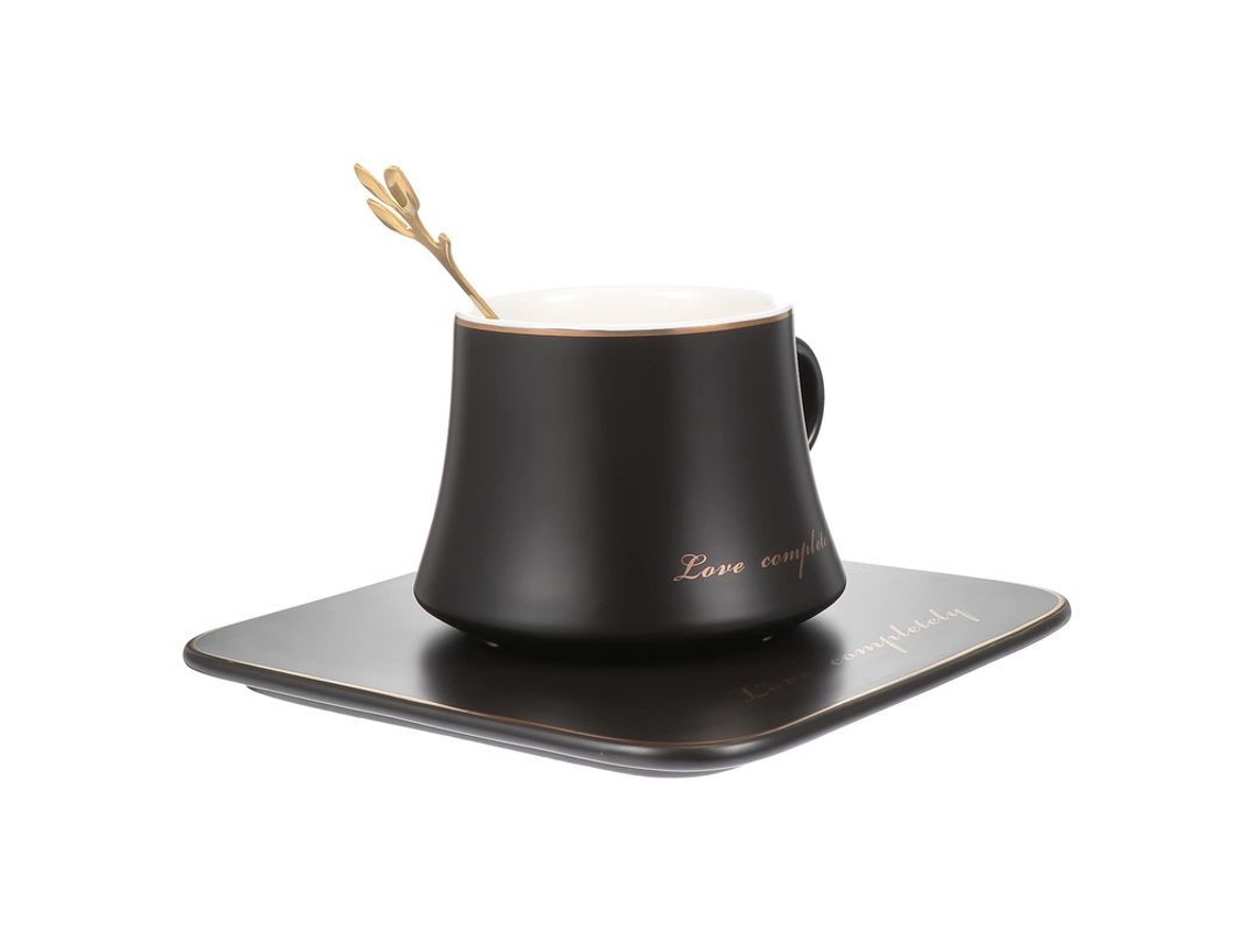 2026da-set De Taza Con Cuchara Y Bandeja Decorativa Para Jugo Café Té Cerámica Resistente