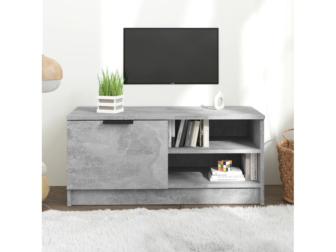 Mueble de TV 80x35x36,5 cm Madera Procesada Cemento Gris DKD HOME DECOR