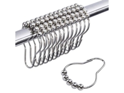 Ganchos Para Cortina De Baño 12 Piezas Anillos En Acero Inoxidable Con Sistema Deslizante