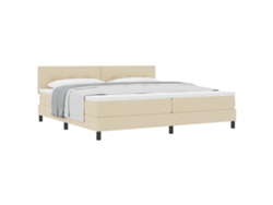 Maison Exclusive - Cama Tipo Box Spring Con Colchón Crema 200 X 200 Cm Tela