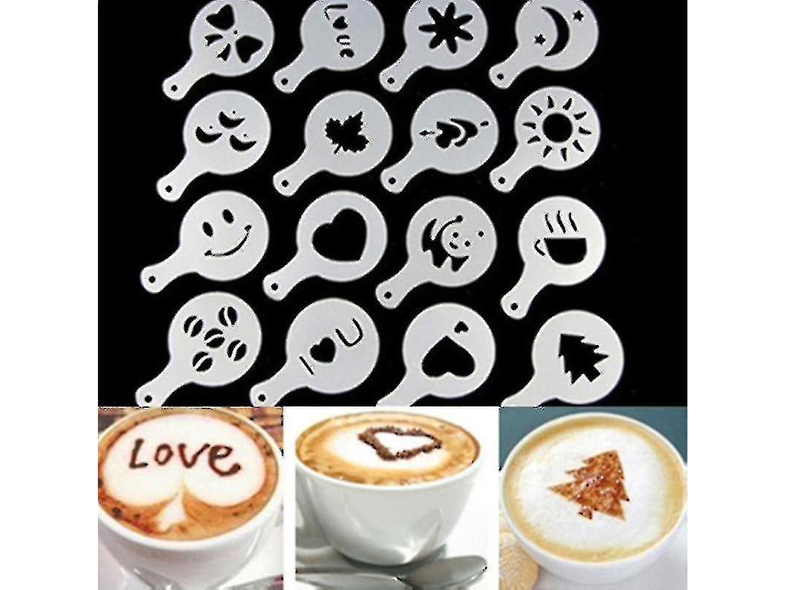 16 Plantillas De Arte De Café Para Latte Accesorios De Café Con Diseños Divertidos Y Bonitos