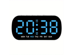 Reloj Digital Compacto Con Función De Alarma Usb Dual, Indicador De Temperatura E Indicador De Día/fecha, Ideal Para El Escritorio.