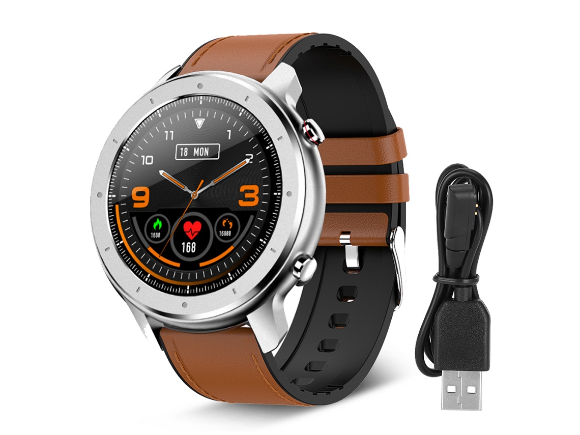 Pulsera Inteligente (impermeable Ip68, Monitorización De Presión Arterial Y Frecuencia Cardíaca) Nueva F12 Círculo Completo Touch Total Marrón