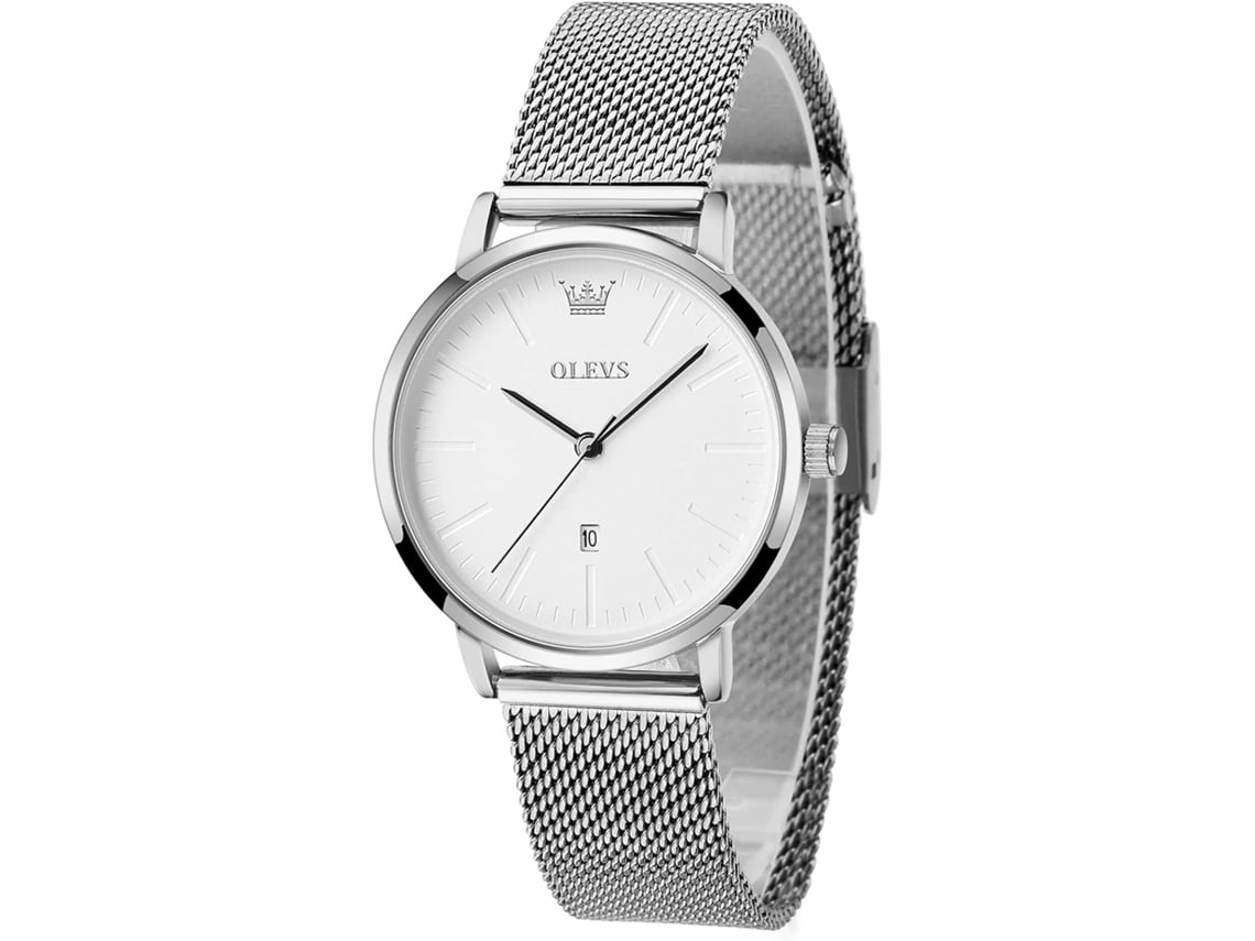 Reloj de cuarzo informal para mujer ELORY, acero inoxidable, con indicador de fecha.