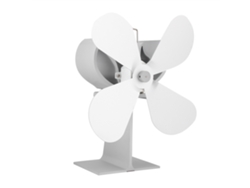 Ventilador de calor para estufa de leña, 4 aspas, blanco