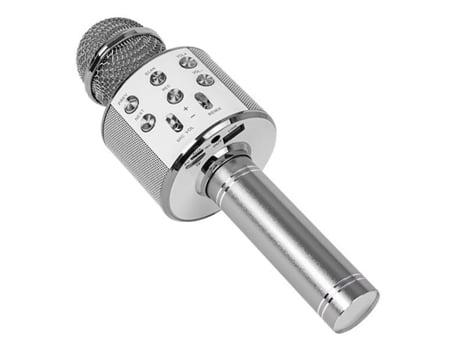 Micrófono Inalámbrico para Karaoke con Altavoz / Bluetooth / Mp3 Plata