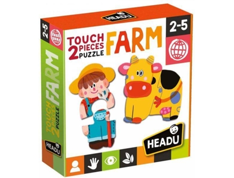 Puzzle HEADU Toque el rompecabezas de la granja (2 años - 2 piezas)