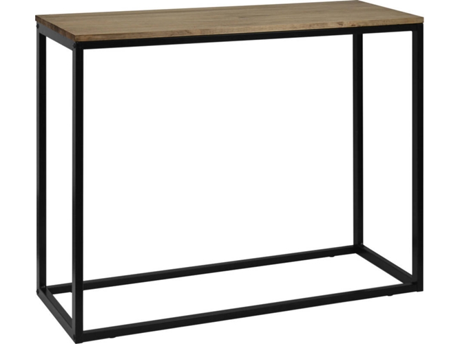 Consola Ds Muebles icub negro 35 100 82 cm madera y metal dropshipping mesa recibidor color dimensiones 100x35x80cm. estilo industrial vintage. tapa de pino maciza alistonada aspecto envejecido 35x100x80 18mm.