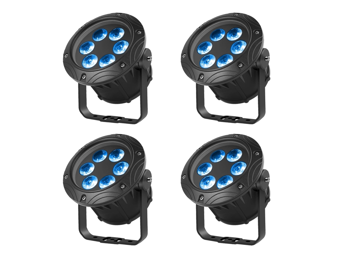 Iluminación de escenario, diseño resistente al agua, LED RGBW, color negro, enchufe UE OEM