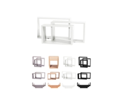 Estanterías De Pared - Baldas De Varios Niveles - Estantes Flotantes Con Fijación Invisible Blanco Diseño Rectangular