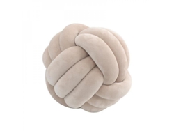2026-12976-almohada Redonda Knotted Suave Decoración Hogar Almohadón Plush Hecho A Mano 7.9x7.9in Marrón Claro