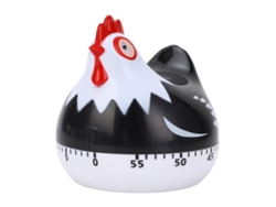 Temporizador De Cocina Con Diseño De Pollo Forma Bonita 60min Cuenta Regresiva Mecánica Para Hornear Negro