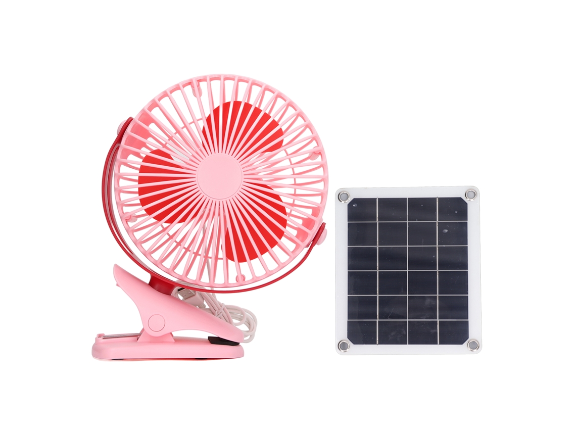2026-ventilador Solar Portátil Clip Usb Pequeño Para Mesa Enfriamiento Interior Exterior Rosa