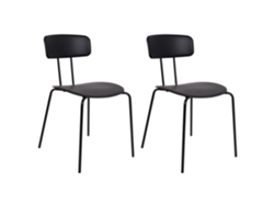Conjunto de cadeiras em metal e sem braços BELIANI Sibley de Material sintético Preto 45x49x79