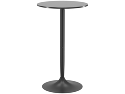 Mesa de comedor redonda alta en acero negro, estilo moderno y espaciosa HONGRUI TECH