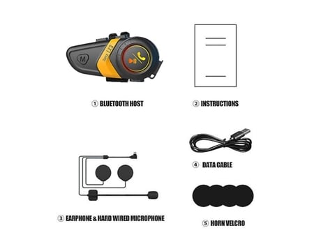 Auriculares Bluetooth Casco Moto Lx3 Amarillo