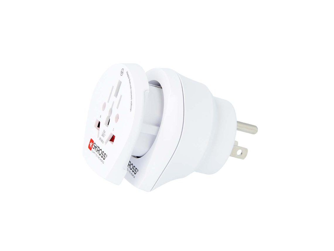 Adaptador de viaje universal 2 en 1 para Europa y EE. UU. 13a Blanco Skross