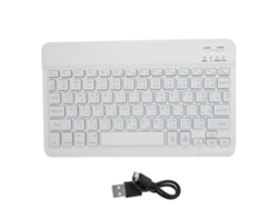 Teclado Inalámbrico Bluetooth De 10 Pulgadas Con Iluminación Rgb Y Teclas Cuadradas Para Teléfonos Móviles Y Tabletas, Color Blanco Tailandés.
