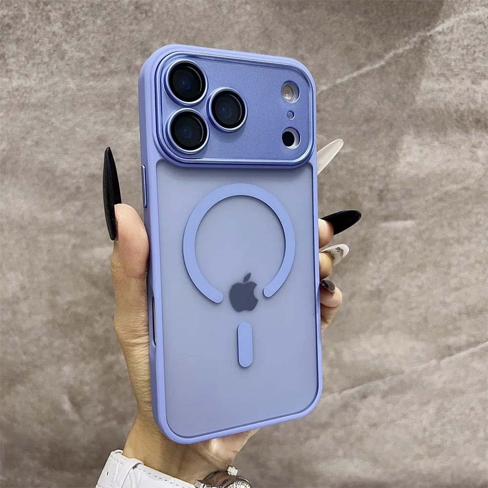 (iphone 13 Pro Max, Azul) Funda Transparente De Carga Inalámbrica Para Iphone, Compatible Con Magsafe.