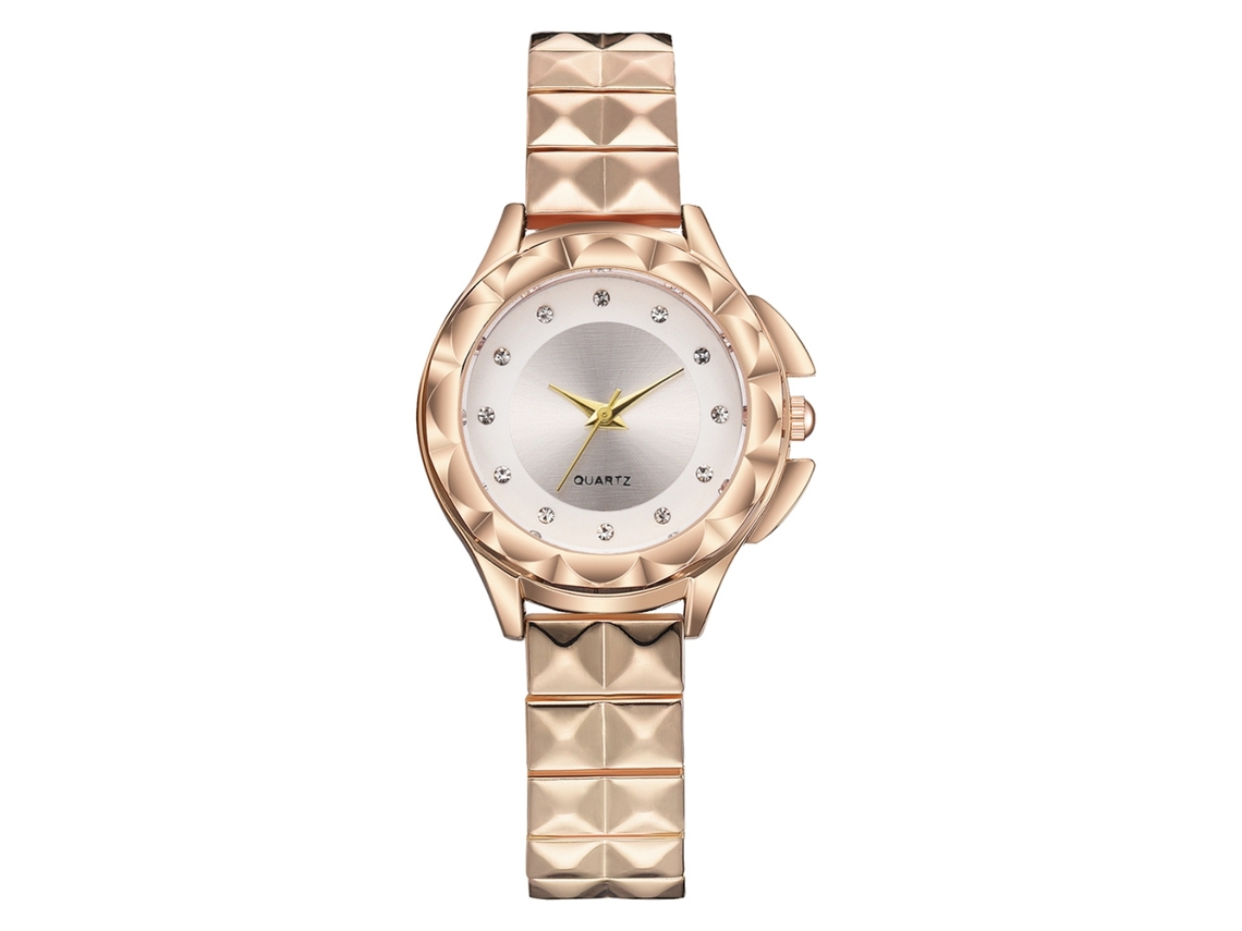 Reloj De Pulsera De Cuarzo Informal Para Mujer Con Piedras Circonio, Aleación De Plata.