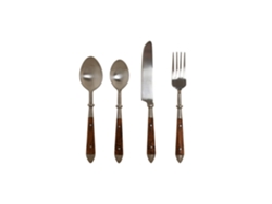 Set 16 Cuberteria Inox Acacia Natural 4,5x2x20cm