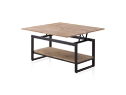 Mesa de centro elevable extensible Rens Roble Honey - Negro 100 x 62 x 90 cm