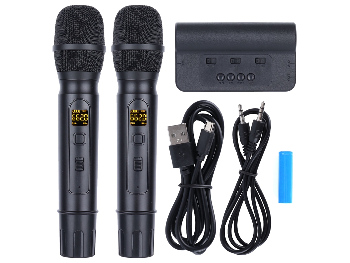 Micrófono Inalámbrico, Kit De Micrófono Inalámbrico Dual Uhf Con Tarjeta De Sonido Micro General
