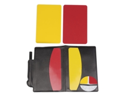 Set de árbitro de fútbol: Cuaderno, lápiz, tarjeta roja y amarilla