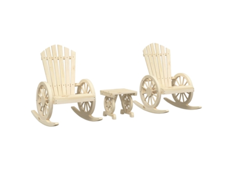 Conjunto 3 de muebles de jardín VIDAXL madera maciza de abeto