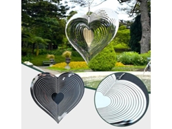 Adorno colgante de metal para jardín con forma de campana en espiral giratoria de 360 grados.