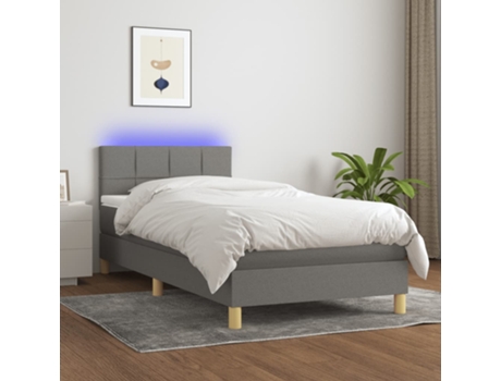 Cama con somier VIDAXL (Gris - Tela - 203 x 90 x 88 cm)